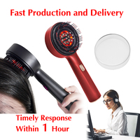 Masseur électrique du cuir chevelu, applicateur d'huile pour le cuir chevelu avec lumière rouge, portable, rechargeable, peigne de massage profond relaxant pour la tête