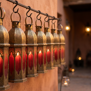 Lanterne marocaine en fer et verre, artisanale, portable, aux couleurs vives et aux formes géométriques, lampe de table décorative pour la maison, Noël, DL-107 - Product Image 3