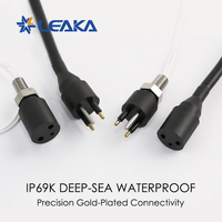 Conector Subacuático Compatible con SubConn de 2 Pines, 10A 600V IP69K, Chapado en Oro, para Cable Marino, Conector Circular Hermético
