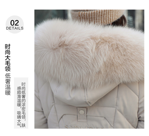 جاكيت نسائي طويل بمقاسات كبيرة <span class=keywords><strong>M</strong></span>-4XL، موضة عصرية بخصر طويل يتجاوز الركبة وسميك - Product Image 6