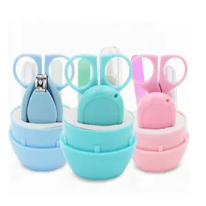 Best selling wholesale baby manicure kit include nail scissors clipper ear pick and nail file