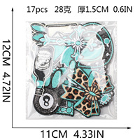 Patch Bordir Vintage Turquoise Bow & Spade, Patch Tema Parfum Kustom untuk Blus, Topi, Tas, Dekorasi Feminin
