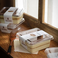 Boîte à tiramisu - Boîte d'emballage transparente pour gâteau roulé à découpe unique - Boîte d'emballage populaire pour desserts et pâtisseries