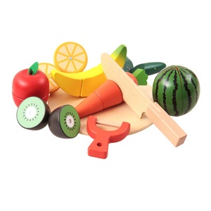 Coupe de Fruits et légumes pour enfants, Simulation en bois, maison de jeu, ensemble de <span class=keywords><strong>cuisine</strong></span>, jouets - Product Image 1