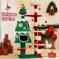 Arbre à chat de Noël personnalisé, tour multi-chats pour maison, griffoir en corde de sisal, double maison pour chat, décoration de Noël DIY, OEM ODM