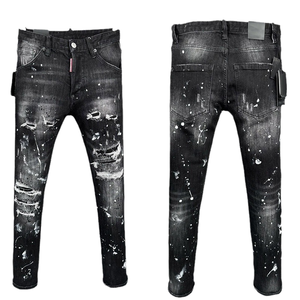 <span class=keywords><strong>Jeans</strong></span> da <span class=keywords><strong>Uomo</strong></span> ODM OEM Vintage <span class=keywords><strong>Classici</strong></span> Neri con Patch in Denim di Alta Qualità Pantaloni Streetwear Strappati di Qualità <span class=keywords><strong>Jeans</strong></span> per <span class=keywords><strong>Uomo</strong></span> - Product Image 2