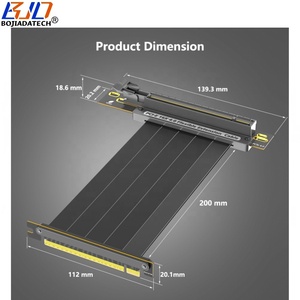 Double câble d'extension 90 degrés PCI-E 4.0 16X à X16 pour carte graphique GPU Riser 0.2M pour RTX3090ti <span class=keywords><strong>RTX4090ti</strong></span> RX6900XT RX6800XT - Product Image 4