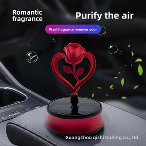 Diffuseur d'arômes de voiture en forme de rose à énergie solaire avec rotation automatique, décoration intérieure - Product Image 5