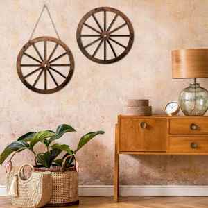 Factory Direct <b>Wood</b> Cartwheel Decor Wooden Western Cowboy Party Decorations Vintage <b>Rustic</b> Wagon Wheel for Bar Garage - Product Image 1