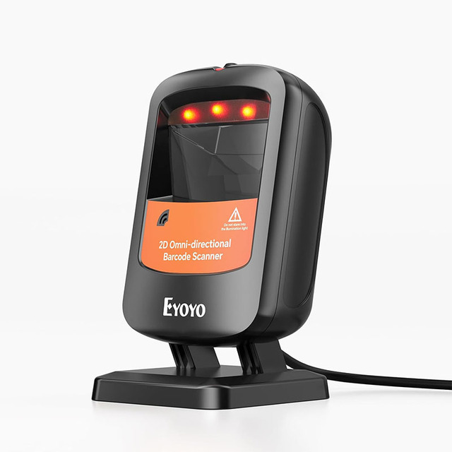Eyoyo Handsfree Automatic Omnidirectional Wired QR Code Reader 2D USB Desktop Barcode Scanner for Library Book Retail Store