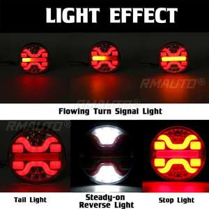 Luz Trasera LED Redonda de 5 Pulgadas para Camión, 4 en 1, Dinámica, con Señal de Giro, Reversa, Freno y Parada, para Auto, Remolque, Camión, RV, Autobús - Product Image 1