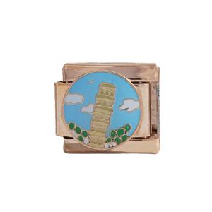 Stainless Steel Modular Charm Bracelet With Enamel Pendants Unisex Fashion Gift Jewelry DIY Bracelet Set - Product Image 4
