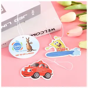 Wholesale products china promotion gifts card packaging custom design decorative auto hanging perfume paper car air freshener