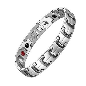 Pulsera magnética de titanio puro para hombres, pulsera magnética de energía de iones de germanio para terapia de salud, presión arterial, joyería personalizada, venta al por mayor - Product Image 2