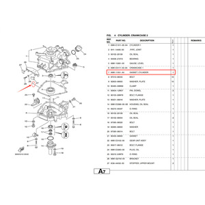 Yamaha Outboard Motor Gasket 69M-11351-A0 Cylinder For 2.5Hp 4 Stroke <b>Gasoline</b> Engine Replacement Part - Product Image 2