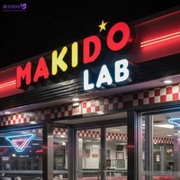 Letras LED 3D Iluminadas Frontalmente, Resistentes al Agua, Logotipo Comercial Acrílico Personalizado, Letras de Canal Iluminadas para Poke Bowl y Ramen Shop