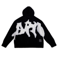Pull à capuche en mohair pur tricoté pour homme, col rond, style vintage, décontracté, avec logo OEM personnalisé
