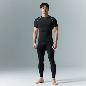 Ropa básica de alta calidad para hombre, camiseta de entrenamiento de talla grande, camiseta de compresión de alto estiramiento, ropa de entrenamiento, camiseta para hombre - Product Image 2