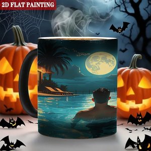 Mug à café en céramique 11oz Noir givré Tasse magique changeante de couleur à la chaleur Détente à la maison - Product Image 6