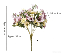 Bouquet de tournesols artificiels en soie à 9 branches, style pastoral, marguerites fraîches, inspiré de l'Instagram nordique - Vente en gros