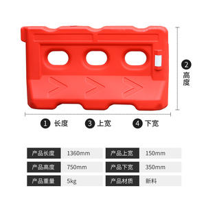 Barrera de seguridad de tres orificios Luxi para construcción, contenedor de seguridad para tráfico, barril de seguridad con inyección de agua y relleno de arena para carreteras - Product Image 6