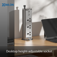 Prise de table standard UK/US/EU avec ports USB et Type-C, charge sans fil, indice IP44, prise de bureau escamotable