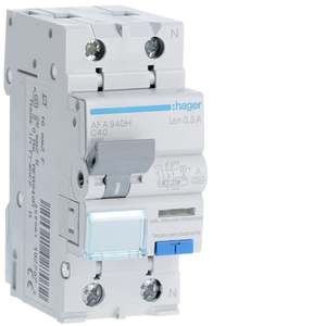 AFA940H Personalizzabile con Hagers RCBO 6000A 1P+N curva C 40A tipo A 300mA 2M - Product Image 1