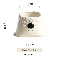Tasse à café en céramique 3D exquise avec sac en tissu, sans couvercle, pour la maison et les salons de thé, idéale pour les cafés