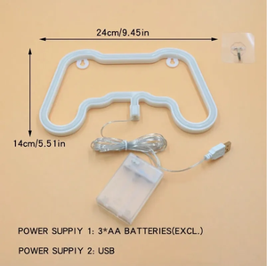 SALES1 Bleu Jeu Forme Suspendue Usb Batterie Alimenté Néon Veilleuse Gamepad Néon - Product Image 3