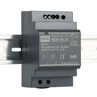 HDR-60-24 AC à DC 60W SMPS Rail DIN 24v 2.5A Alimentation industrielle Alimentation à découpage noire