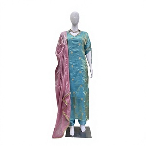 Salwar Kameez de style indien pakistanais moderne, prêt-à-porter pour femmes, tenue de mariage et de festival, élégant, avec dupatta en soie, pour les fêtes, séchage rapide - Product Image 1