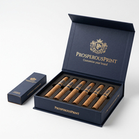   Boîte à cigares en carton personnalisée avec logo, emballage en papier, boîte de présentation de luxe vide, boîte cadeau avec couvercle