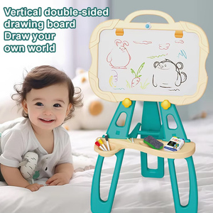 2025 Kinderen Nieuwe Educatieve Dubbelzijdige Kleur Tekentafel Speelgoed 2 In 1 Uitwisbaar Cartoon Opvouwbaar Schrijfbord - Product Image 4