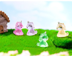 Tiny Artistic Hand-<strong>painted</strong> Glow Dark <strong>Unicorn</strong> Ornament Luminous Mini Resin Animal Figurine Garden Landscape Aquarium Dollhouse - Product Image 5