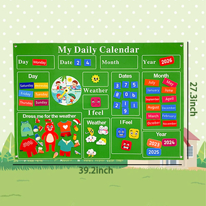 Il mio calendario giornaliero in classe prescolare attività sensoriale calendario Story Board Time Learning Center bambini che imparano il pannello di feltro - Product Image 4