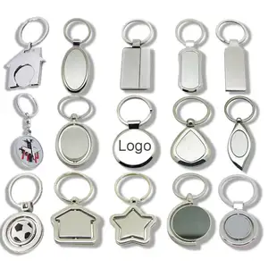 Presente De Negócios Personalizado De Aço Inoxidável Sublimação Gravada Dupla Face Palavra Retângulo Chaveiros Em Branco Triângulo Oval Keychain