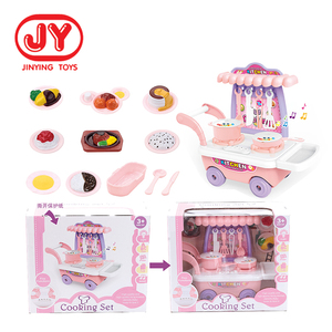 Mini de plástico carro cocinar mesa que utensilios de cocina con comida feliz juguetes de cocina juguetes con luz y música - Product Image 2