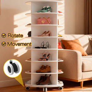 Étagère à chaussures rotative à <span class=keywords><strong>roulettes</strong></span>, multi-étages, pour la maison, le salon, gain de place, sac à chaussures, <span class=keywords><strong>tour</strong></span> à chaussures - Product Image 1