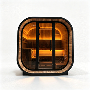 Cabine de sauna traditionnelle en épicéa carbonisé de luxe, grande capacité, chauffage TOULE et éclairage LED intérieur, stock local US - Product Image 5
