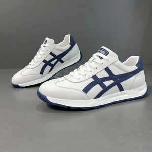 Baskets décontractées <span class=keywords><strong>pour</strong></span> hommes en cuir véritable de luxe, style Forrest Gump, à lacets, confortables, tendance coréenne, polyvalentes, nouvelle collection été - Product Image 3