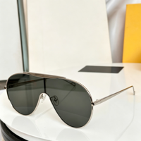 Lunettes de soleil métalliques à monture intégrale, forme carrée, style crapaud, verres PC orange dégradés, nouvelle mode, protection UV personnalisée unisexe