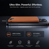 Batterie externe magnétique sans fil 10000mAh PD 20W avec écran LED, support, logo personnalisé, en alliage d'aluminium ultra-mince, chargeur portable, technologie GaN