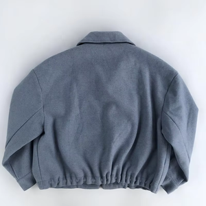 Custom Premium <strong>Men's</strong> Cropped Wool Bomber <strong>Jacket</strong> Logo Personalization Tailored Streetwear Winter Drawstring Winter <strong>Jacket</strong> <strong>for</strong> <strong>Men</strong> - Product Image 3
