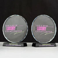 Trophée en cristal pour récompense d'employé excellent, trophée en cristal rond à facettes multiples
