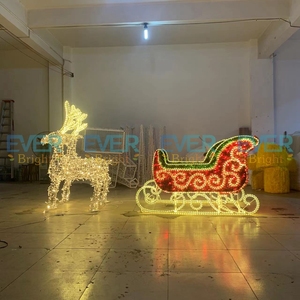 Traîneau de renne volant décor de Noël musical scène de Village avec éclairage <span class=keywords><strong>LED</strong></span> Navidad Lampara Santa décorations Papa <span class=keywords><strong>Noel</strong></span> - Product Image 4