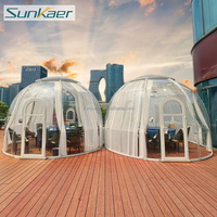 Dôme de glamping géodésique fixe en polycarbonate de luxe avec garantie de 10 ans pour usage hôtelier