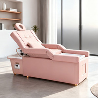 Lit de lavage de cheveux électrique multifonctionnel professionnel pour salon, lit de spa capillaire, lit de massage pour pédicure et spa des pieds avec lumière LED