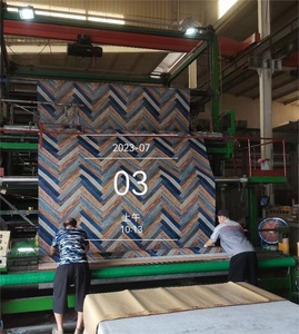 Sol en pvc brillant en feutre rouge, tapis en plastique, en rouleau de vinyle, 130g/g - Product Image 4
