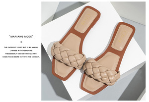 Sandalias Planas de Playa Suaves de Última Moda para Mujer, Fáciles de Tejer, de Tela, para Fabricantes de Pantuflas, Venta al por Mayor - Product Image 5