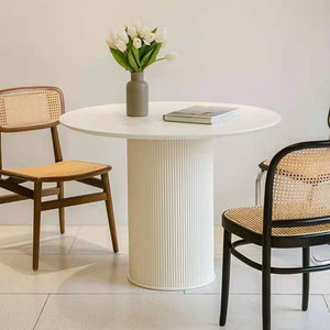 Bắc Âu Nhà Sáng tạo bàn ăn và Ghế kết hợp bàn ăn bằng đá cẩm thạch hình bầu dục hiện đại Kem phòng ăn đặt - Product Image 6